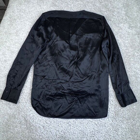 Rag & Bone Victor Black Silk Velvet Blouse - Picture 3 of 13